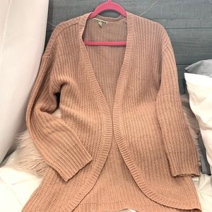 Dusty Pink Knit Cardigan Sweater - Size L